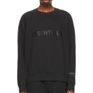 Essentials Black Fleece Pullover Sweatshirt